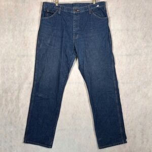 Dickies Jeans Mens 38x34 Blue Good Straight Leg 100% Cotton Workwear Denim